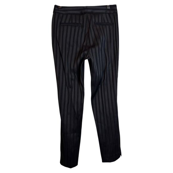 QL2 Quelledue Black Striped Dress Ankle Pants Trousers Size 40- Small 26” Waist - Picture 2 of 8